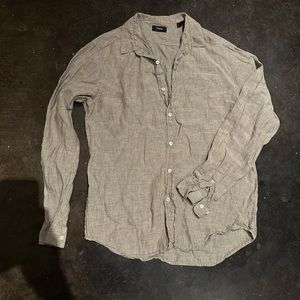 Theory linen button down shirt large